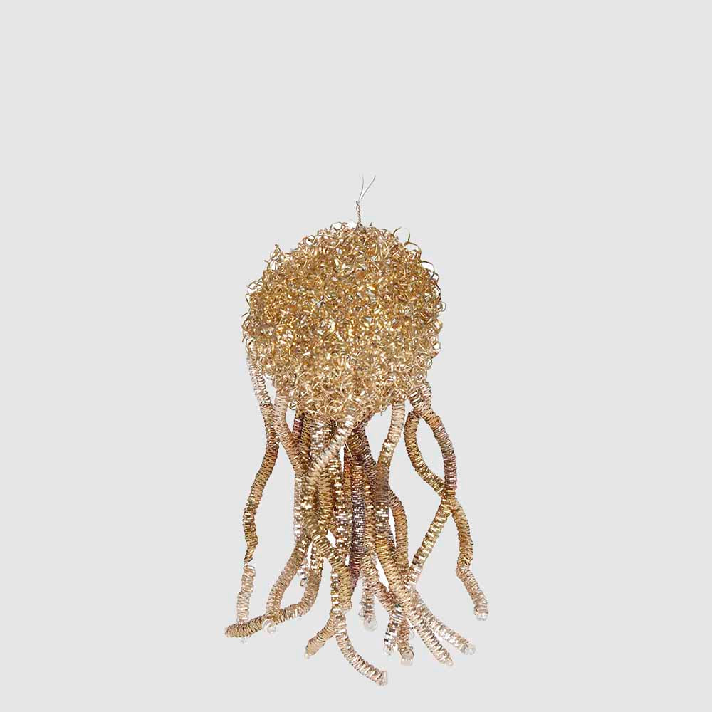 Fuzzy Tassel Hanging Tree Decoration Gold