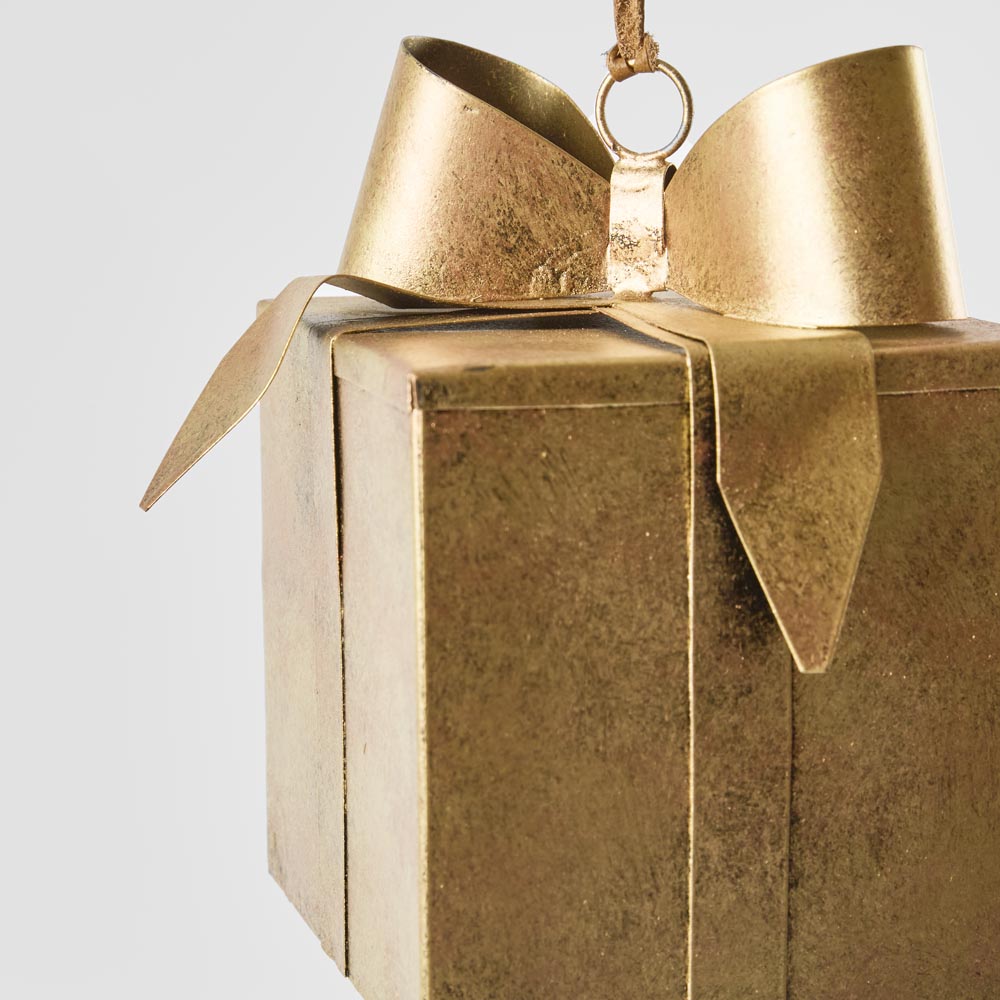 Brass Present Tree Decoration