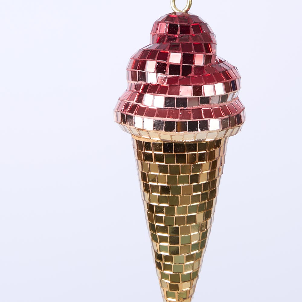 Disco Ice Cream Cone Decoration Fuchsia