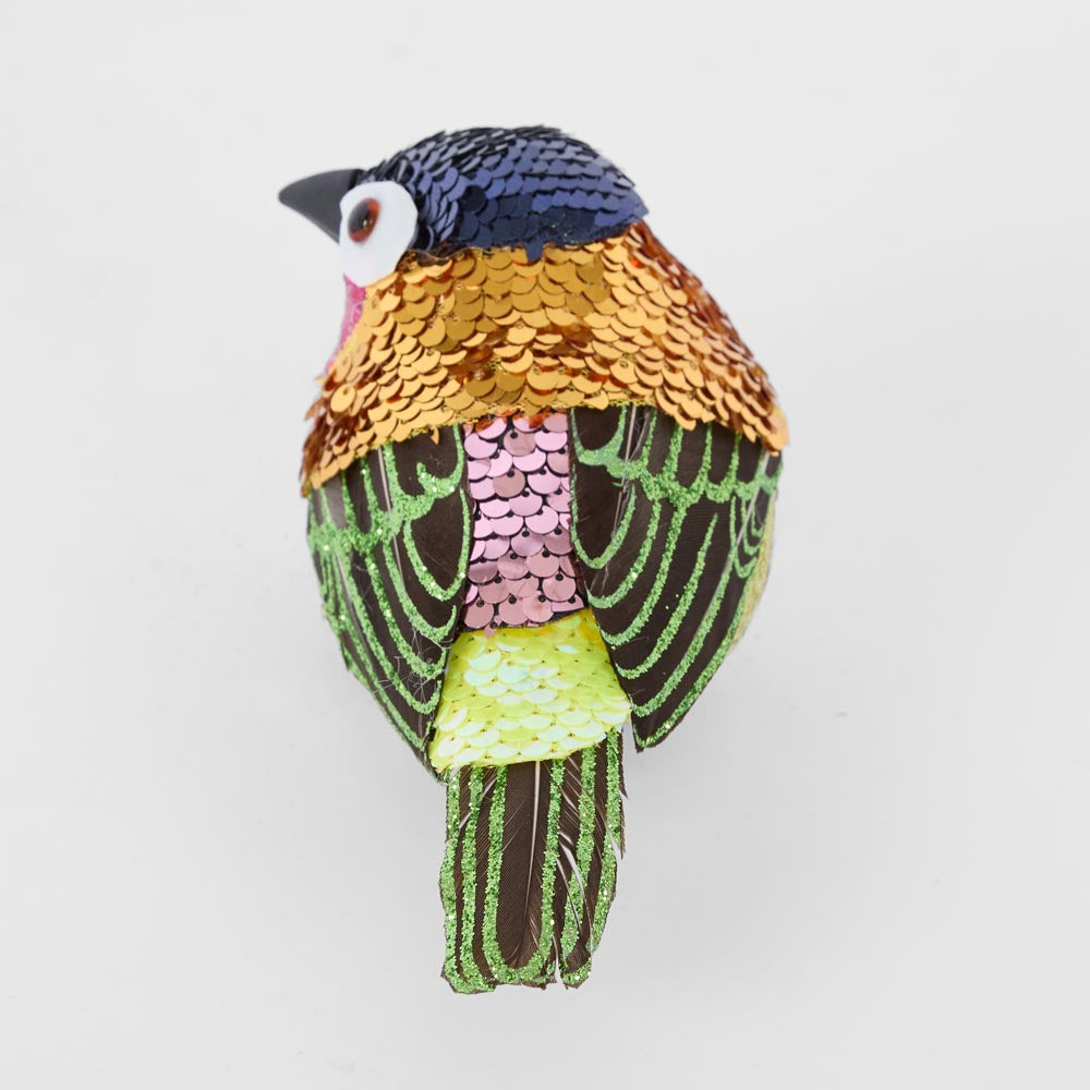 Jasper Clip on Sequin Bird Gold