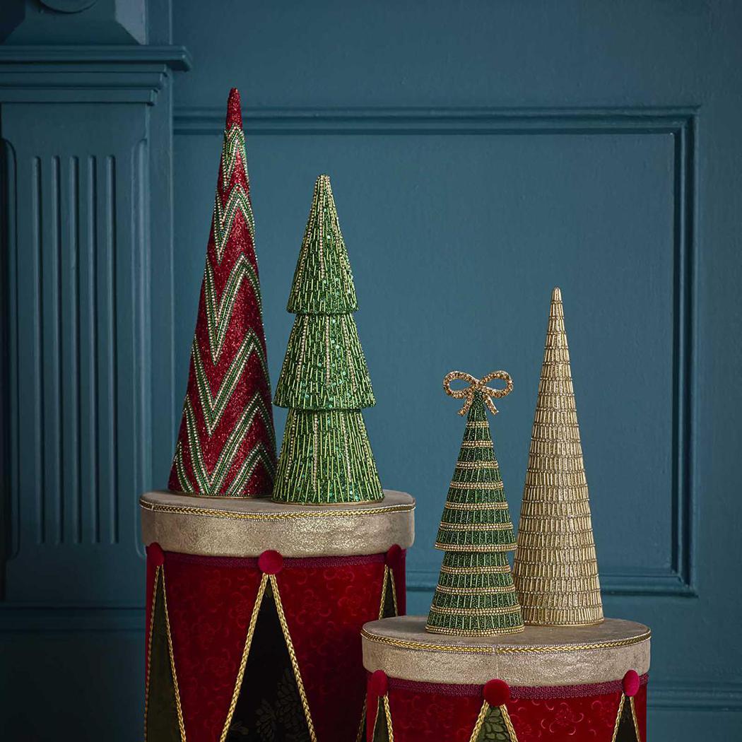 Redou Zig Zag Cone Tree Large Red & Green