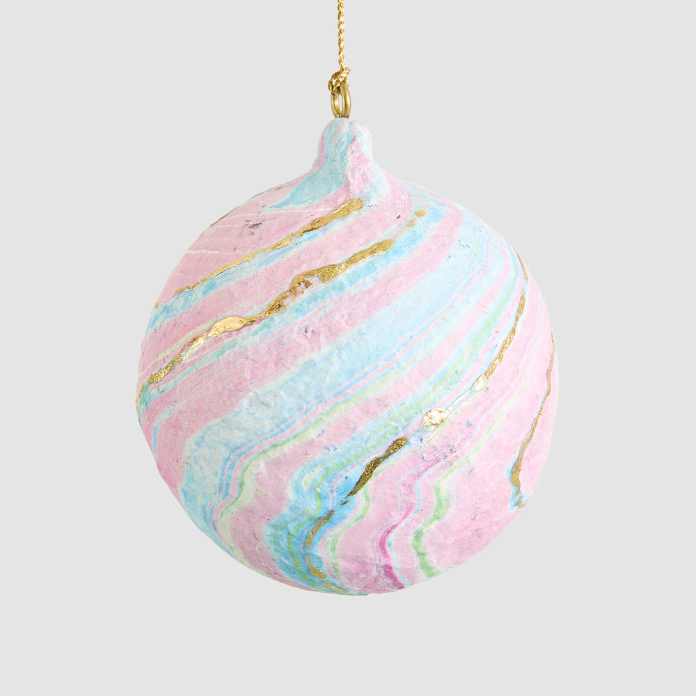 Mache Bauble Marble Multicoloured