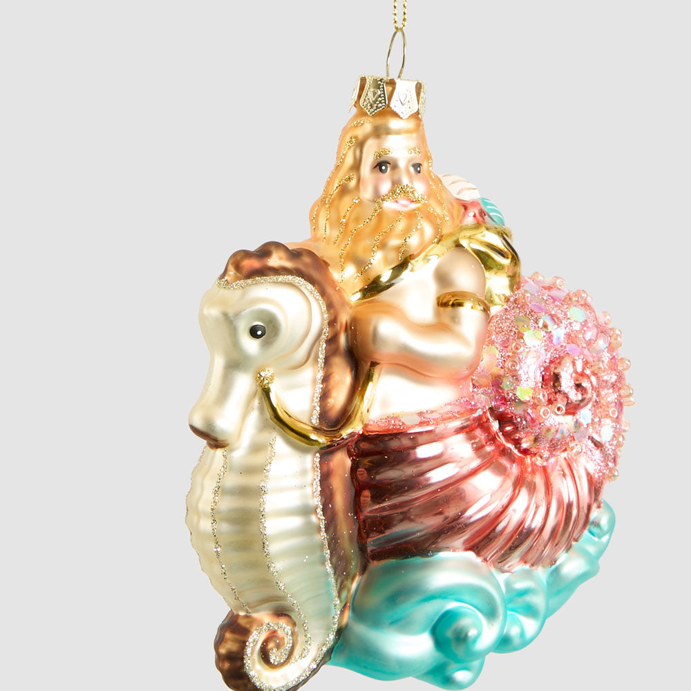 King Neptune Glass Tree Decoration