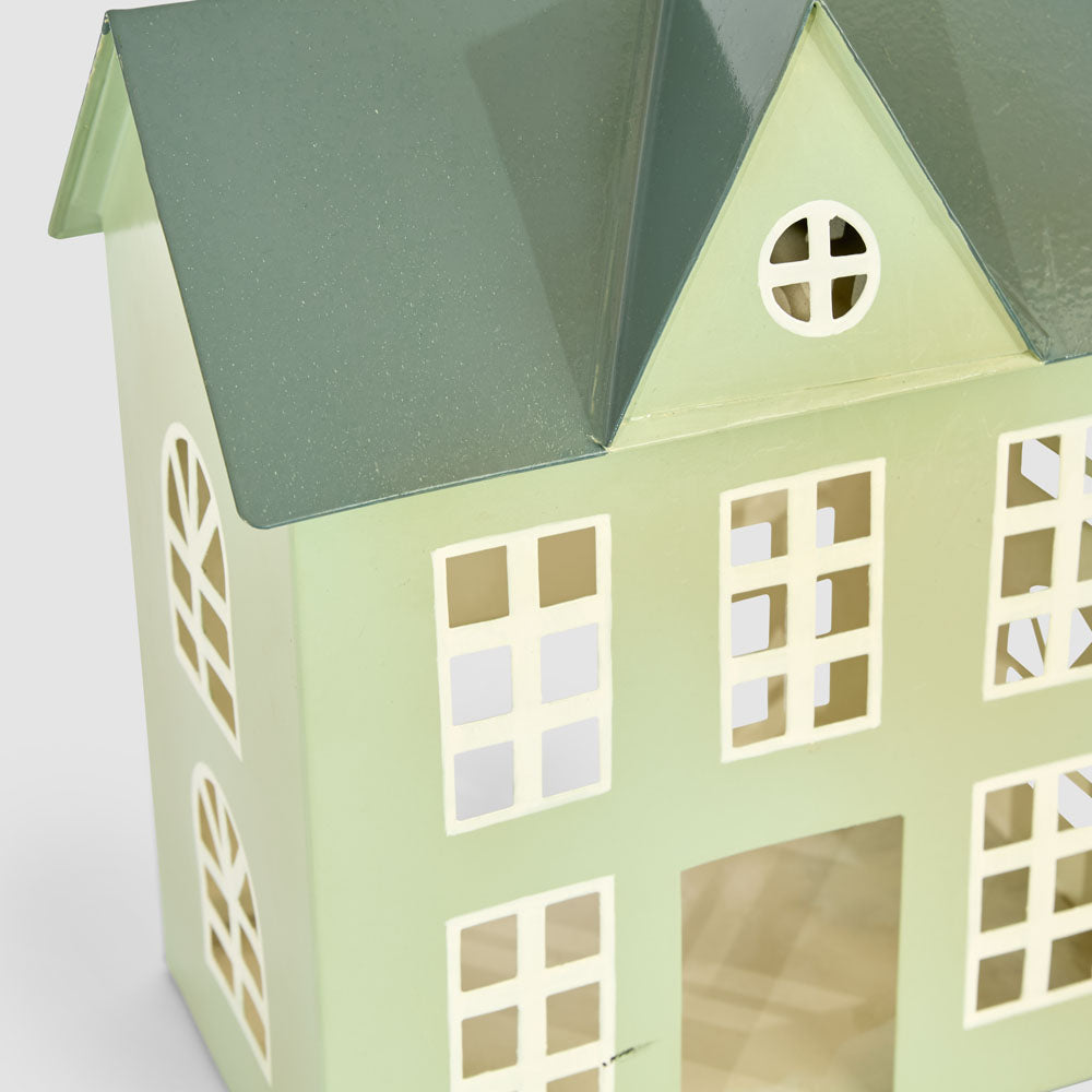 Hand Painted Metal Village Manor House