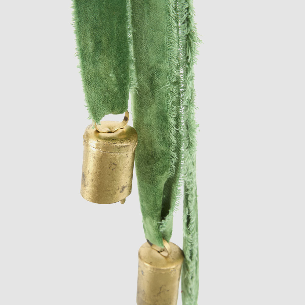 Velvet Ribbon Bell Ornament Green