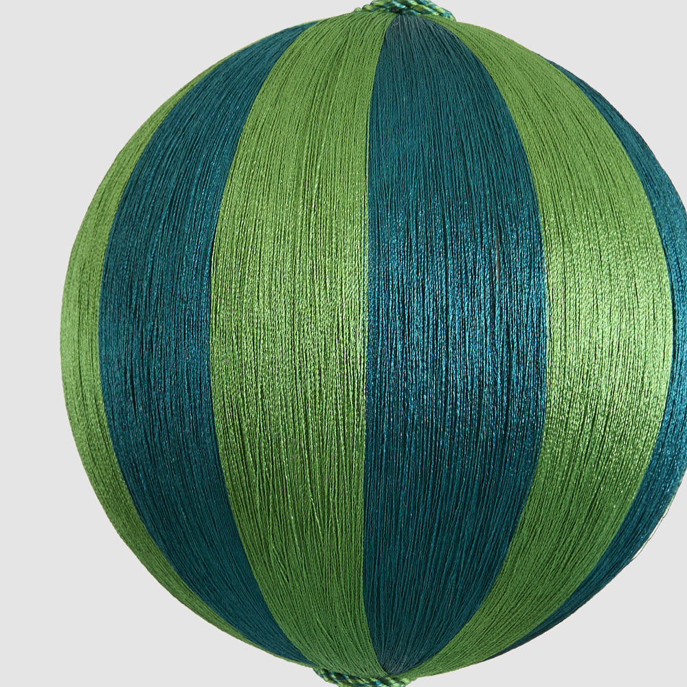Silk Stripe Bauble Large Emerald & Green