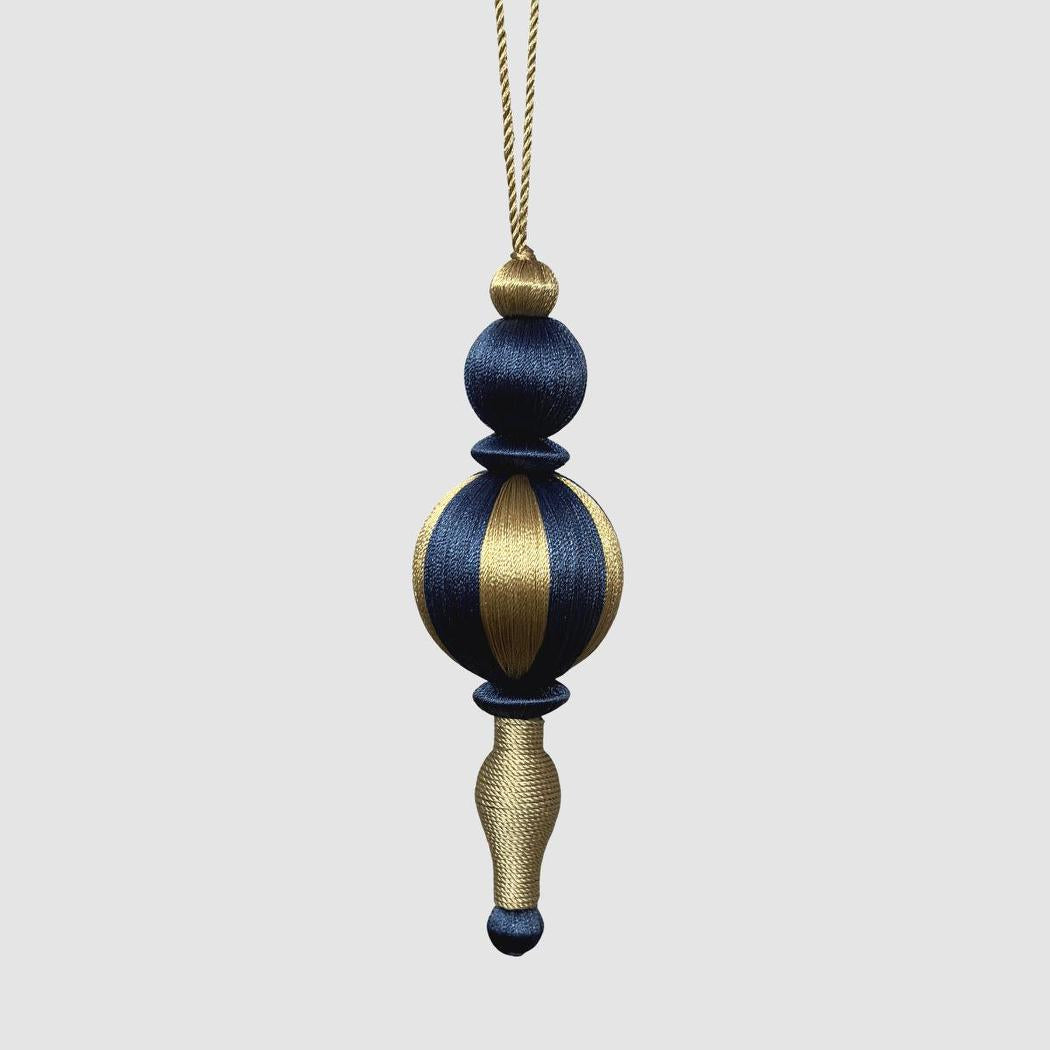 Silk Finial Navy & Champagne