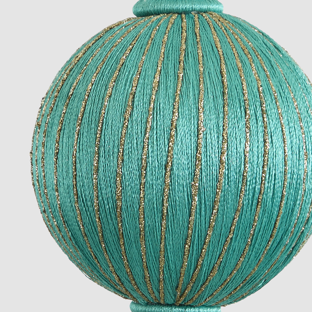 Silk Bauble with Golden Thread Turquoise