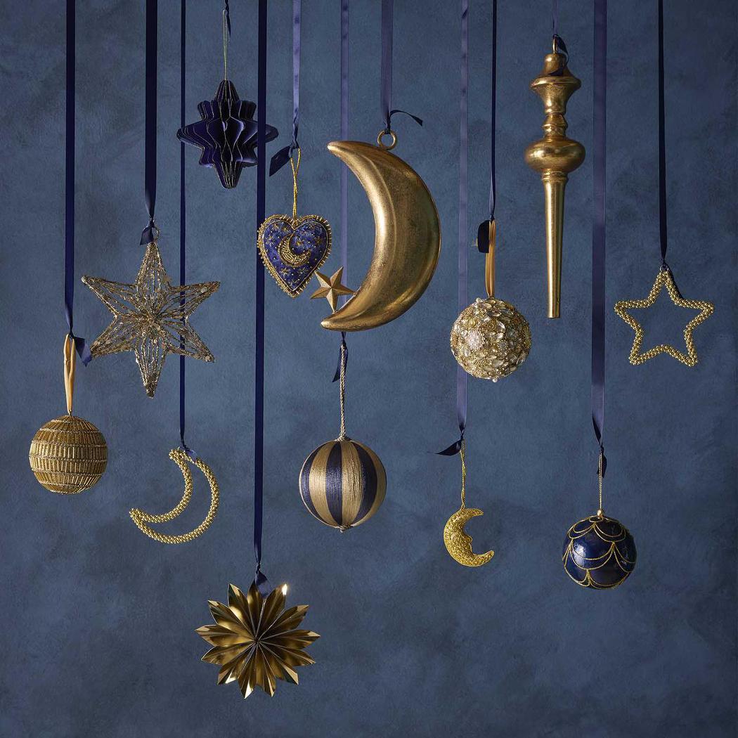 Star Beaded Decoration Small Gold