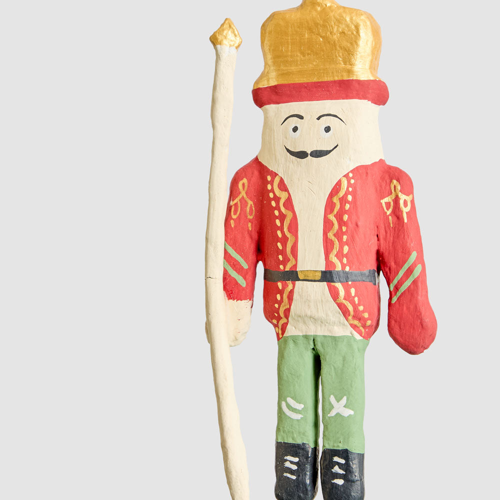 Mache Hanging Nutcracker Red