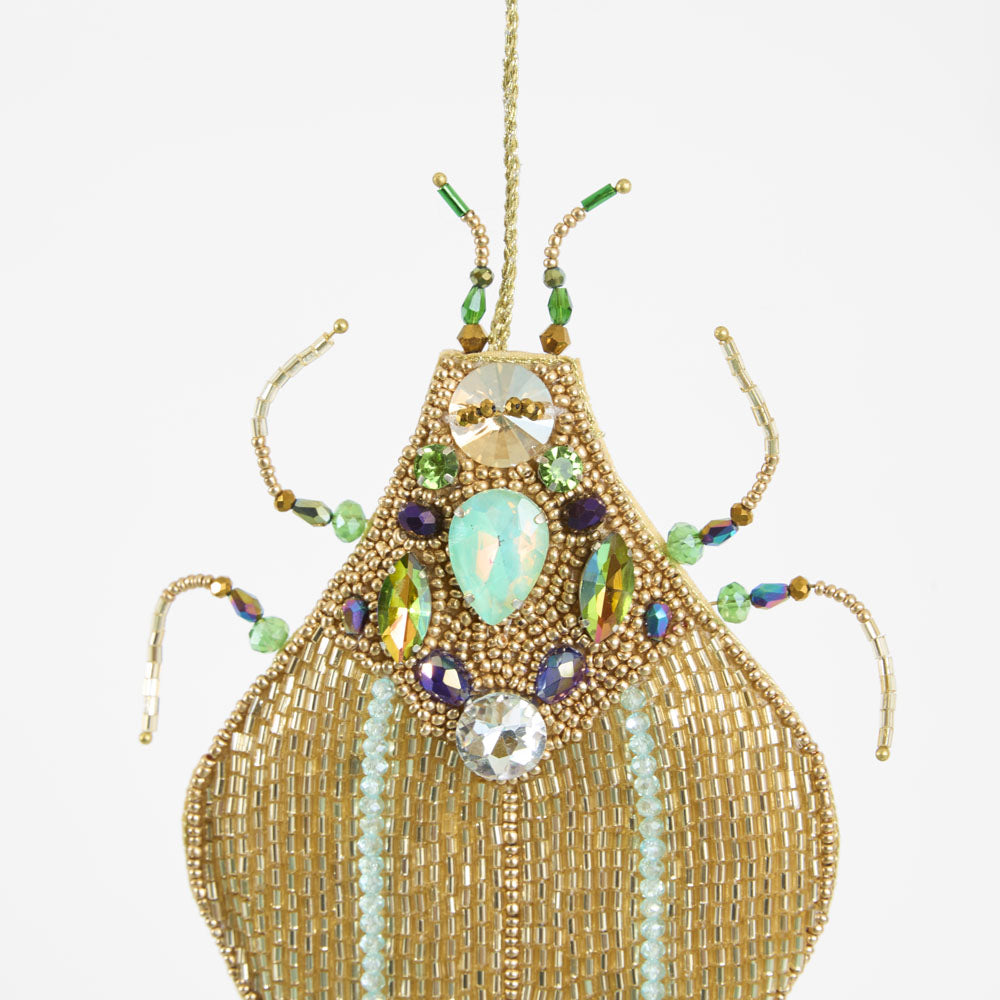 Maharajah Beaded Beetle Decoration Gold