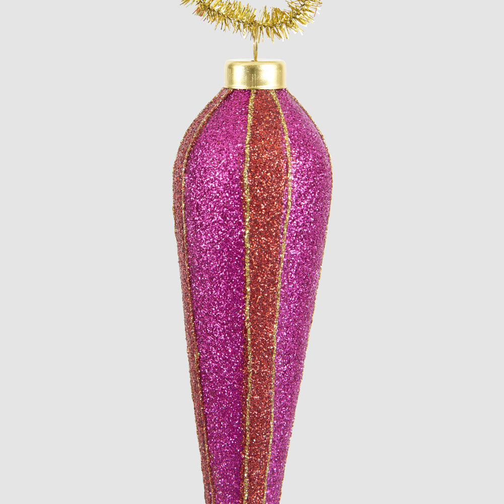Vintage Stripe Finial Fuchsia & Red