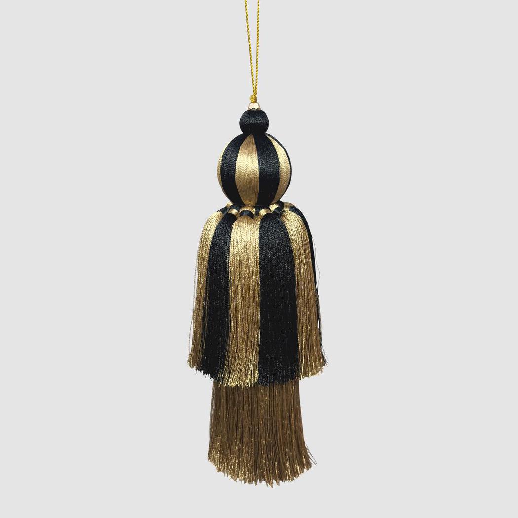 Silk Tassel Decoration Black & Gold