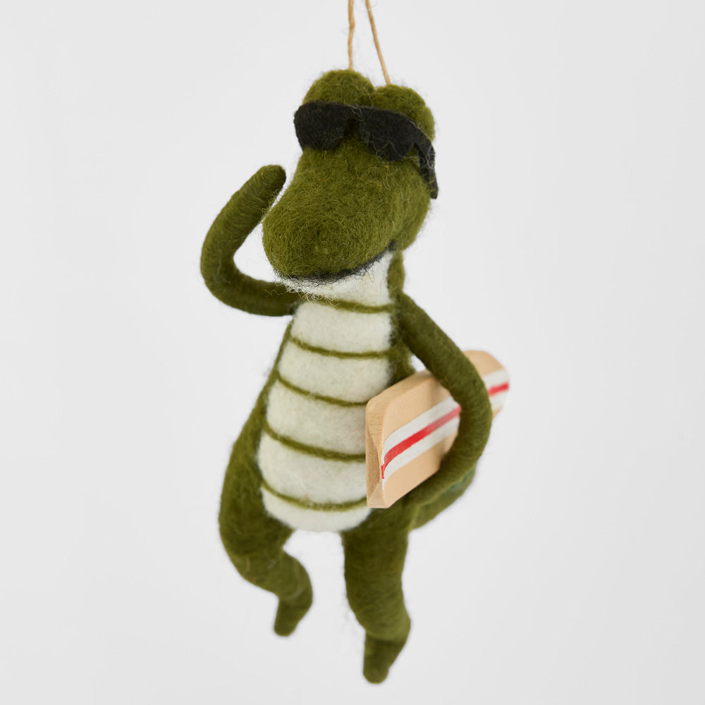 Regi Surfer Crocodile Hanging Decoration