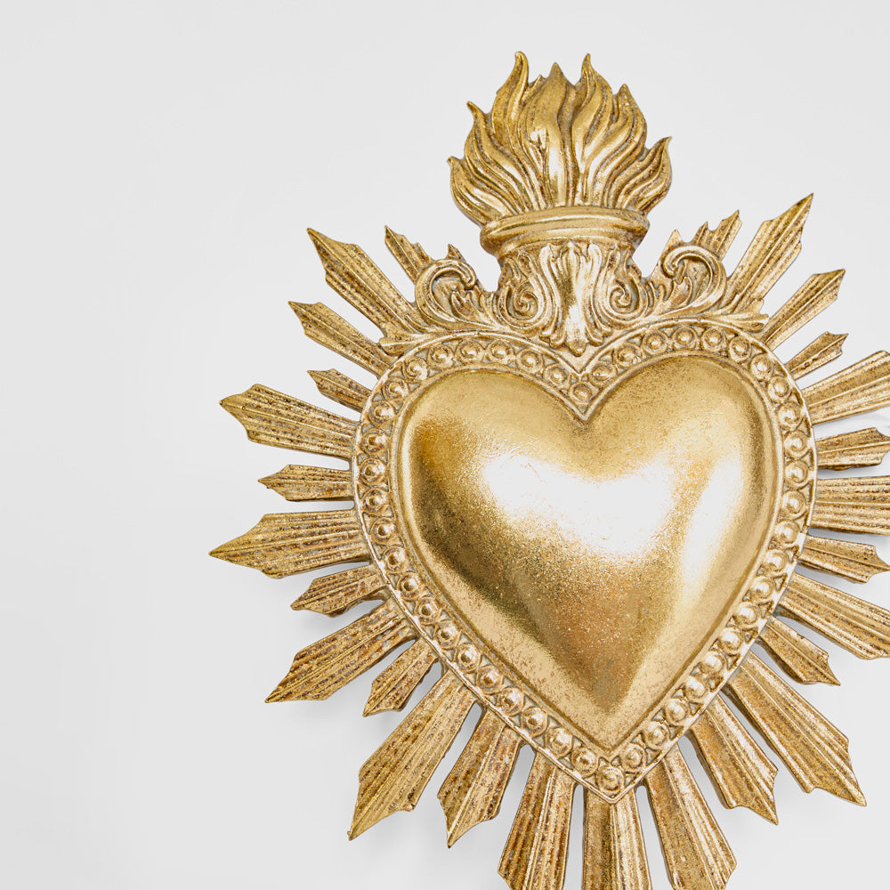 Fiesta Heart Wall Decor Gold