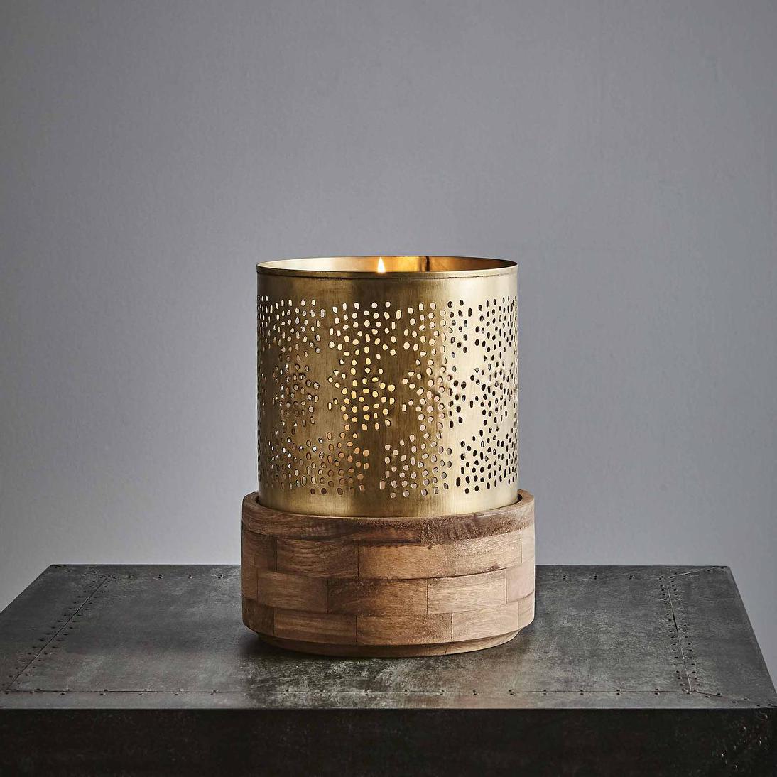 Siena Hurricane Candle Holder Small Antique Brass