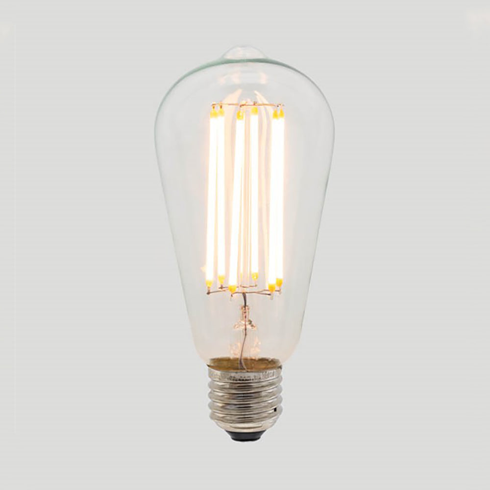 ST64 Long LED Filament - Clear Glass - 6W E27 2200k