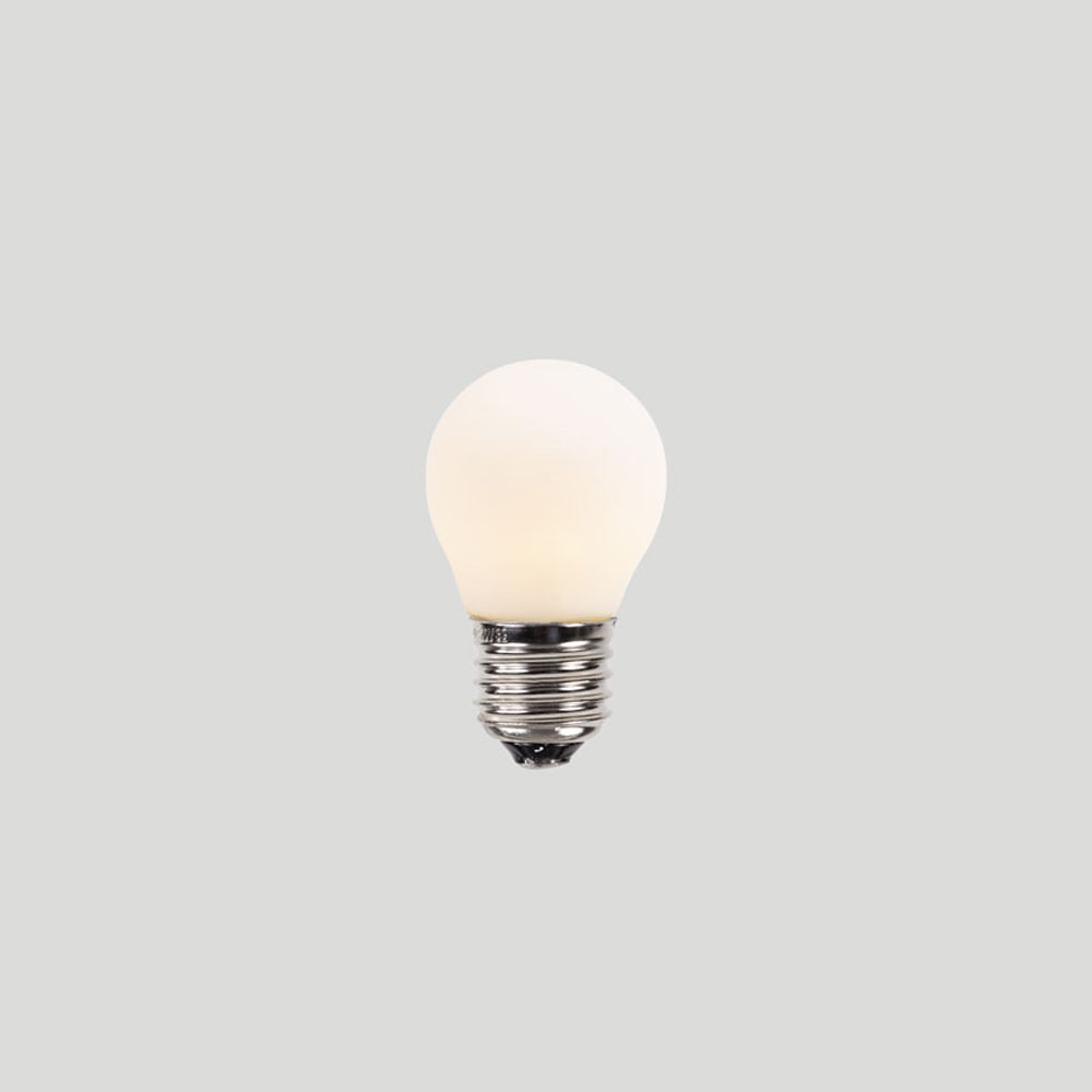 G45 Fancy Round E27 LED Filament - Porcelain Frosted - 3W E27 2700k