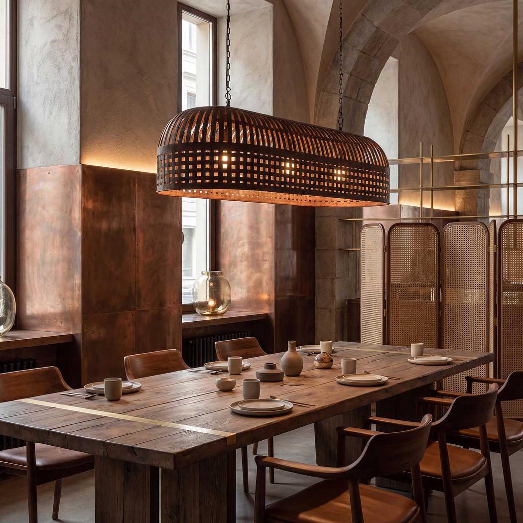 Esch Ceiling Pendant Extra Long Rust