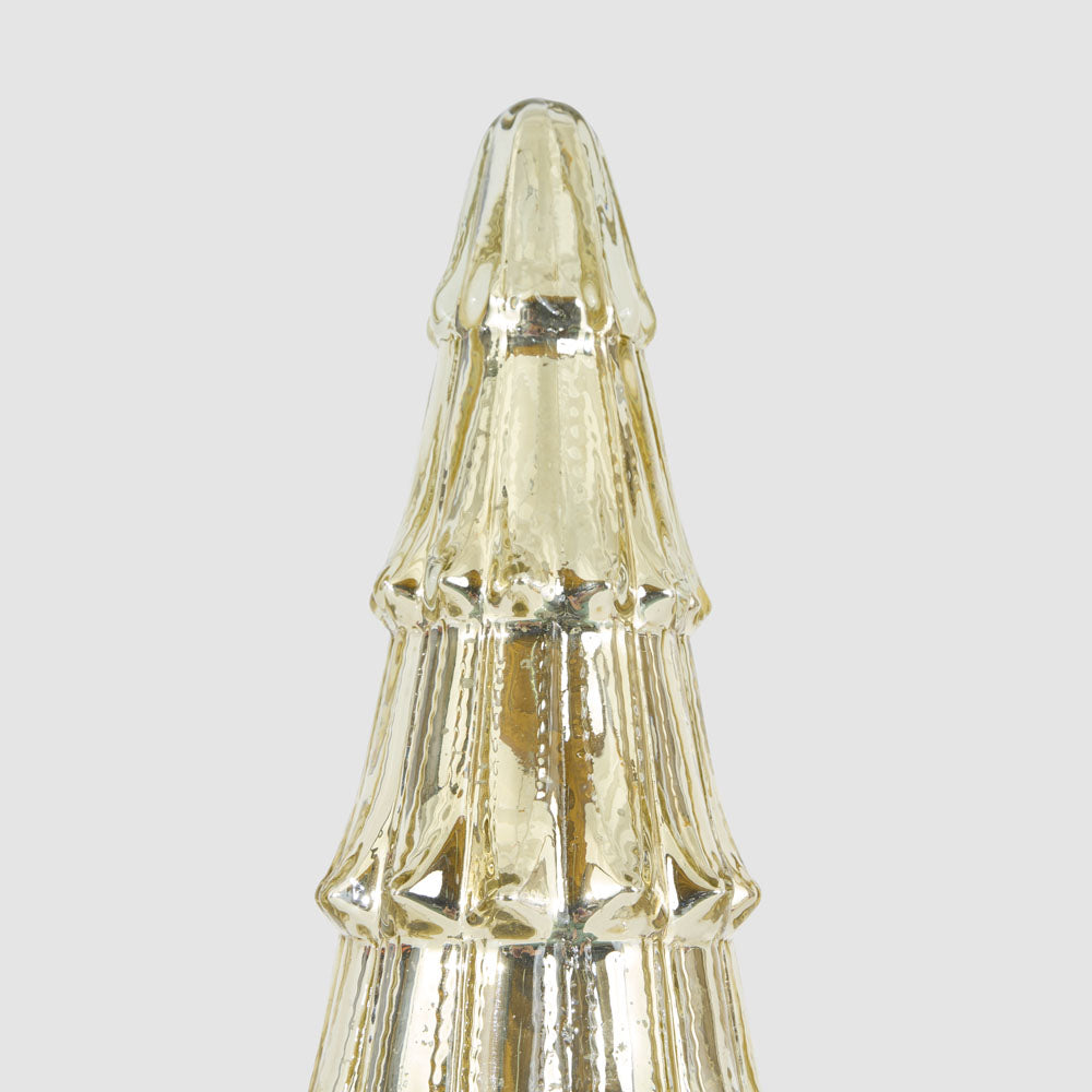 Layered Golden Glass Cone Tree Large