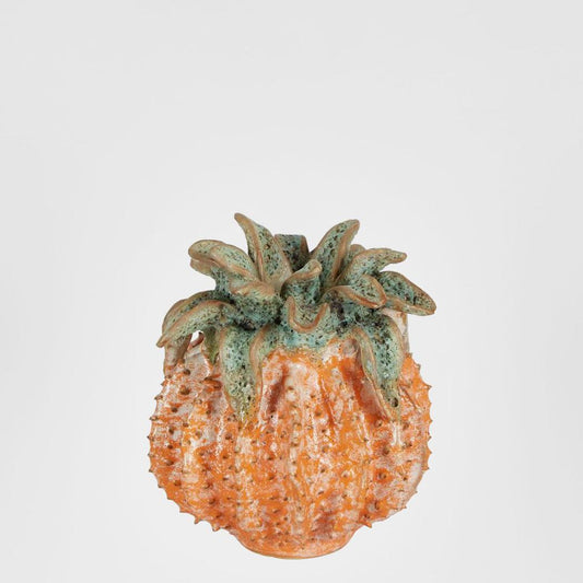 Pineapple Ceramic Sculpture Small Green Orange