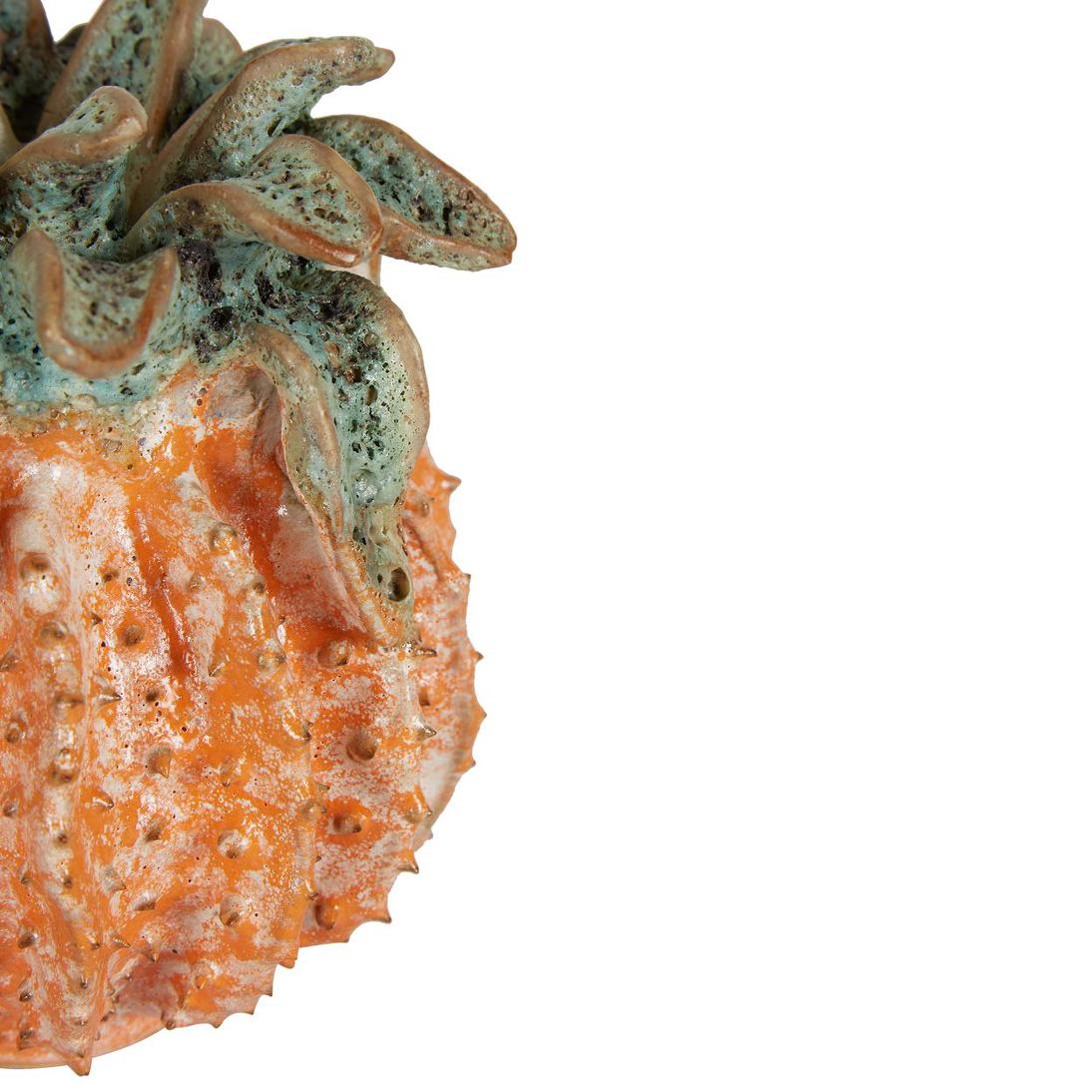 Pineapple Ceramic Sculpture Small Green Orange