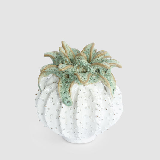 Pineapple Ceramic Sculpture Small White
