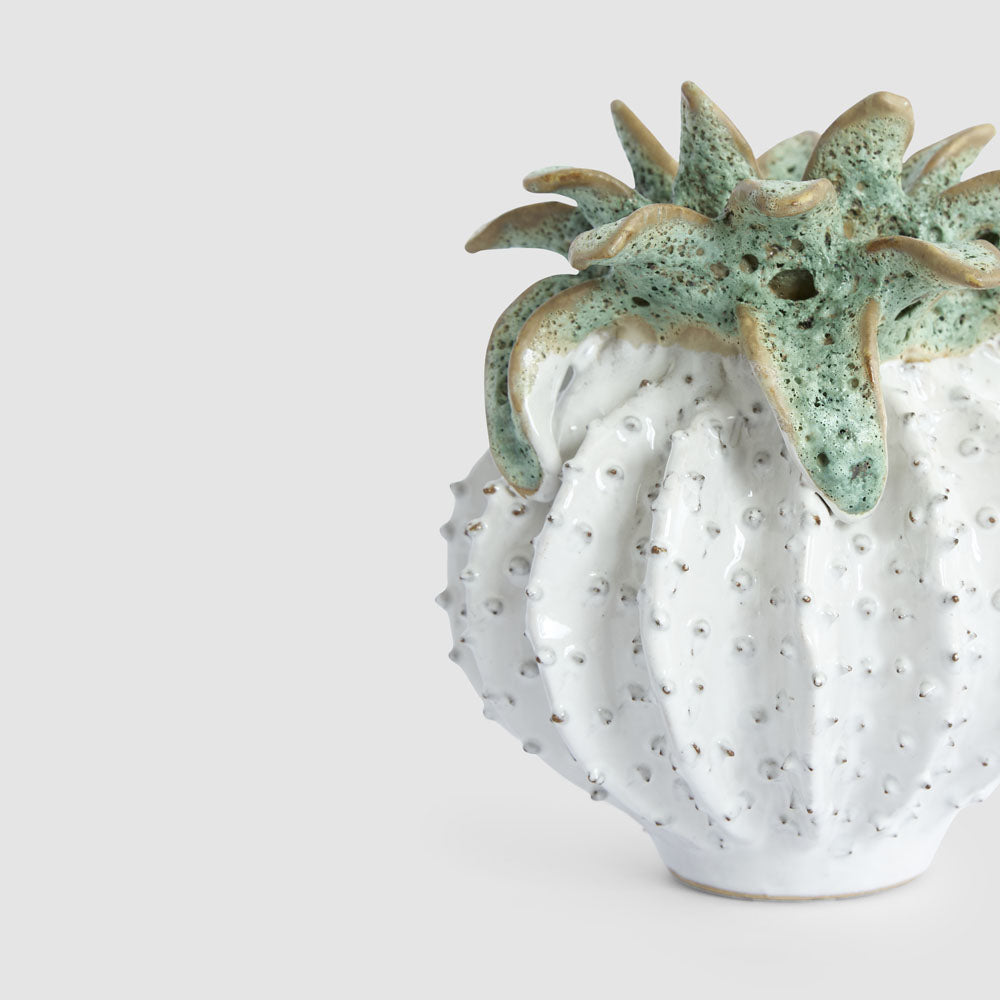 Pineapple Ceramic Sculpture Small White
