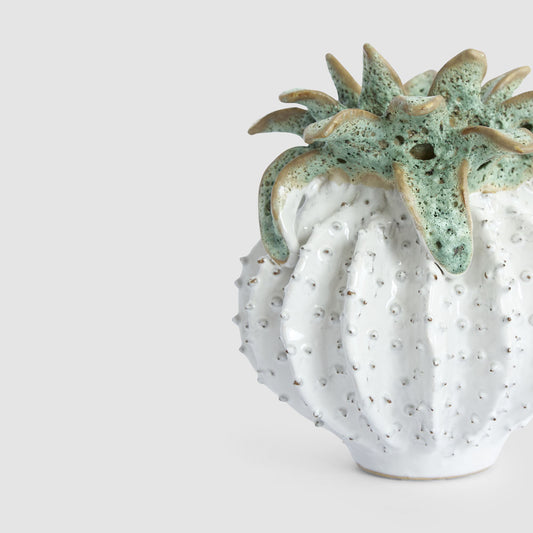 Pineapple Ceramic Sculpture Small White