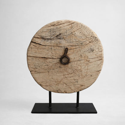 Decorative Wooden Wheel on Stand