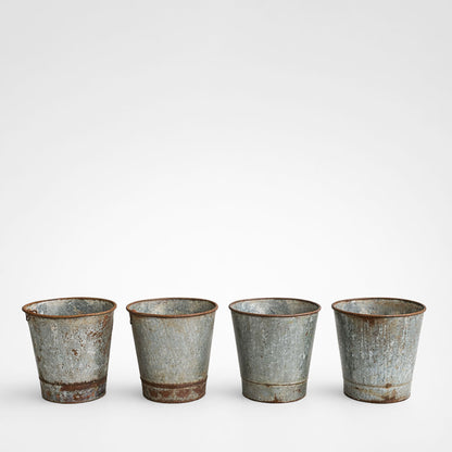 Decorative Wooden Iron Flower Bucket Small
