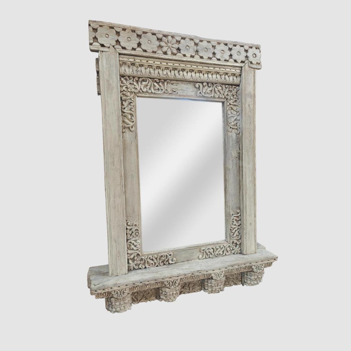 Decorative Wooden Mirror Blue