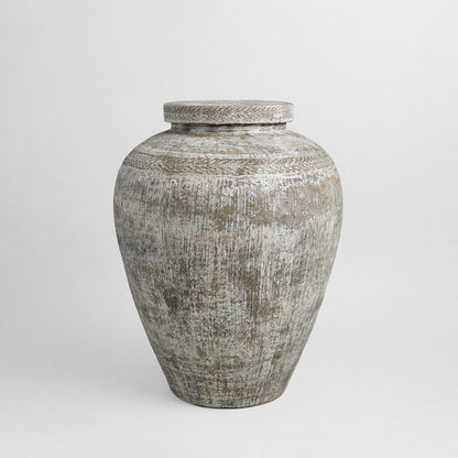 Decorative Wooden Clay Pot Medium