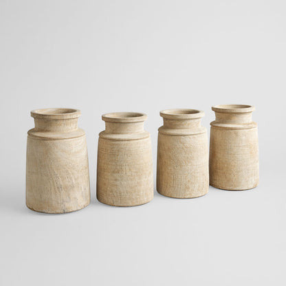Decorative Wooden Pot Large White