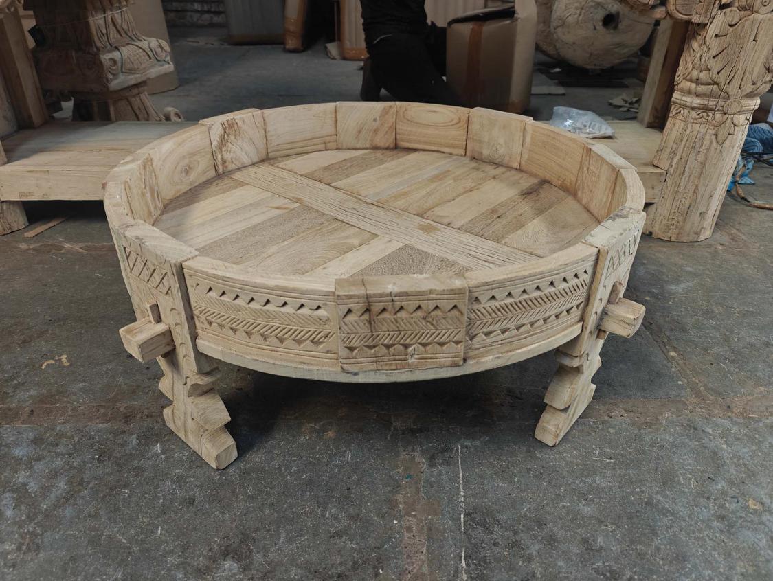 Decorative Wooden Grinder Table