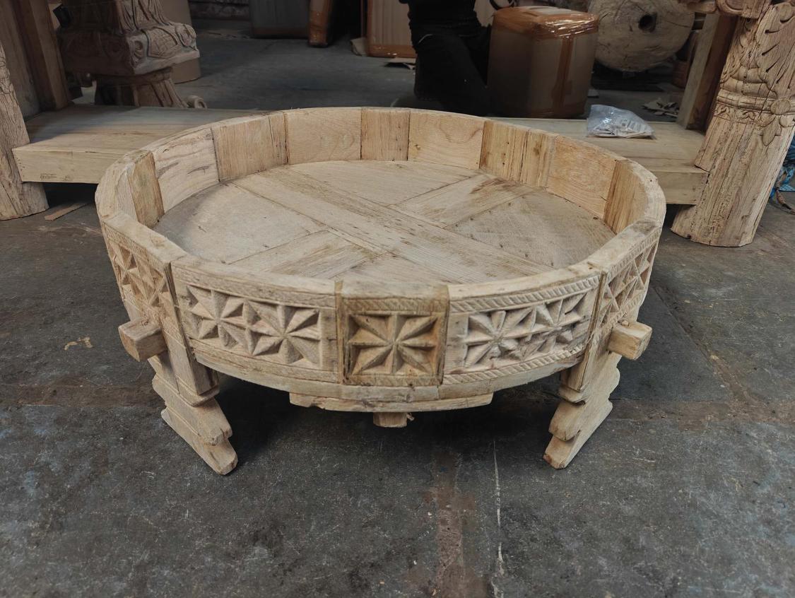 Decorative Wooden Grinder Table