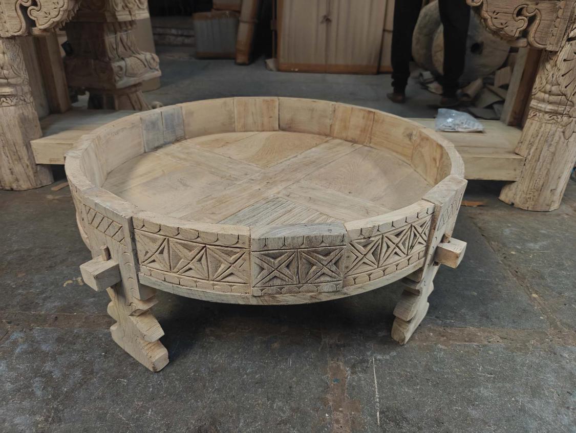 Decorative Wooden Grinder Table