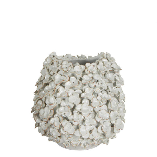 Ella Ceramic Flower Vase Small White