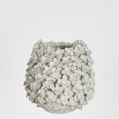 Ella Ceramic Flower Vase Small White