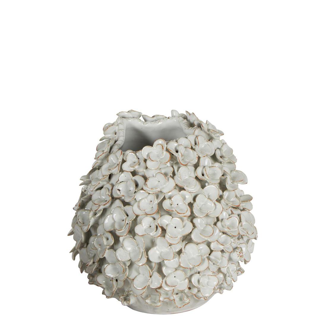 Ella Ceramic Flower Vase Small White