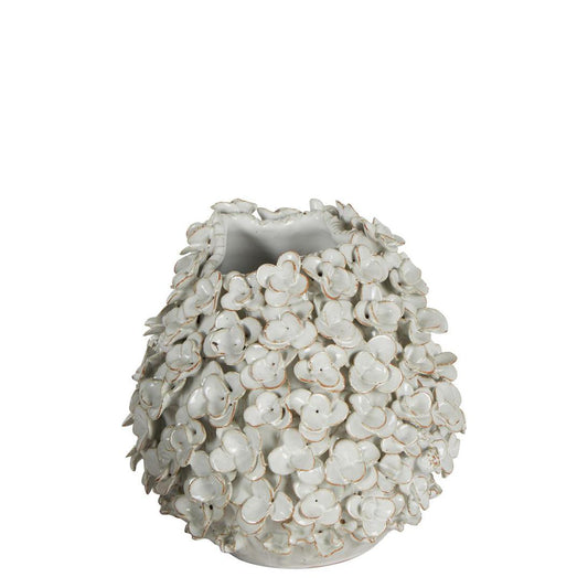 Ella Ceramic Flower Vase Small White