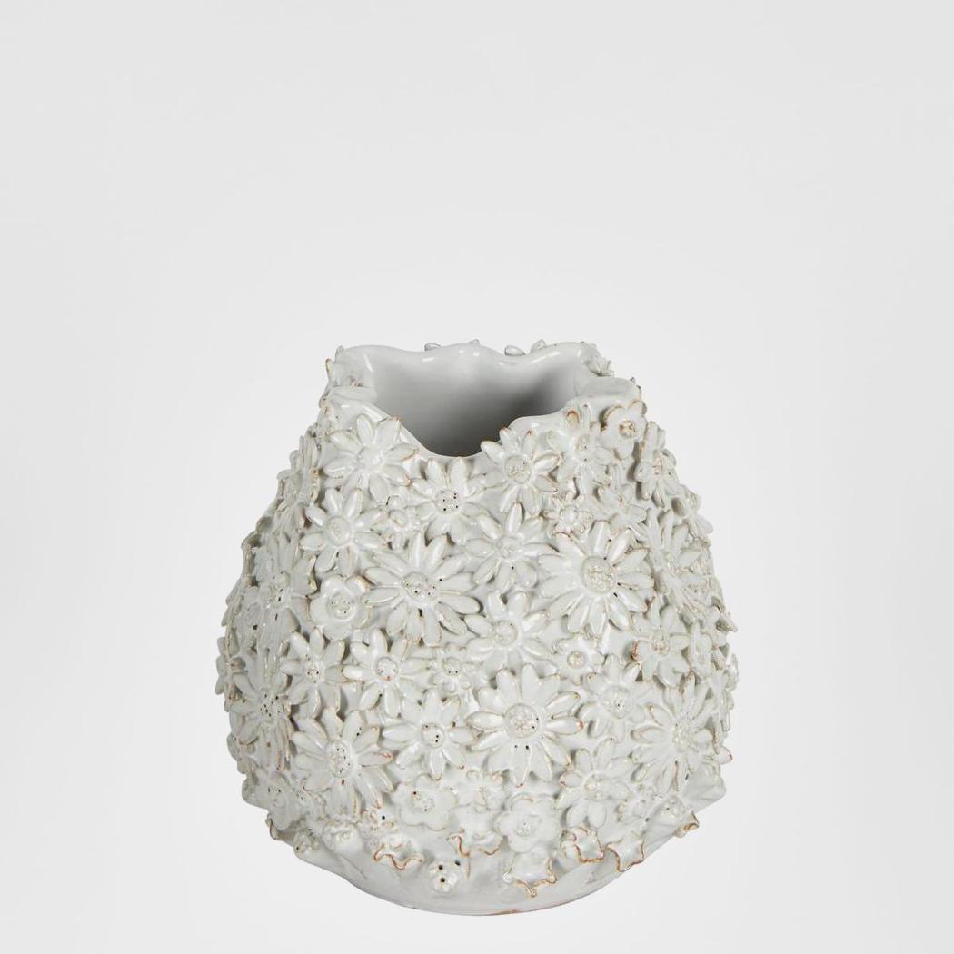 Daisy Ceramic Flower Vase White