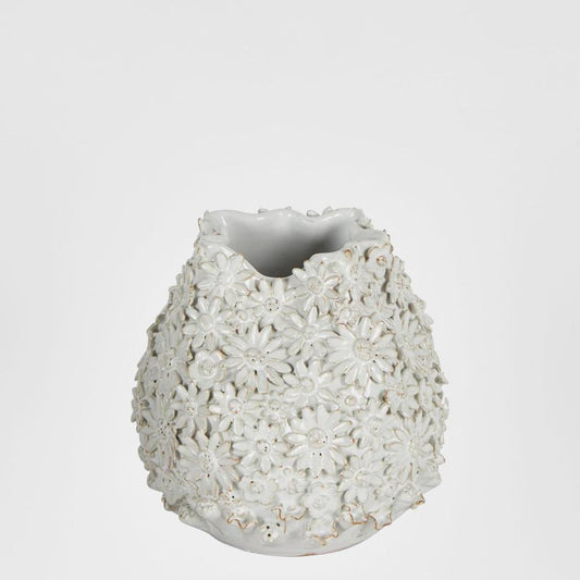 Daisy Ceramic Flower Vase White
