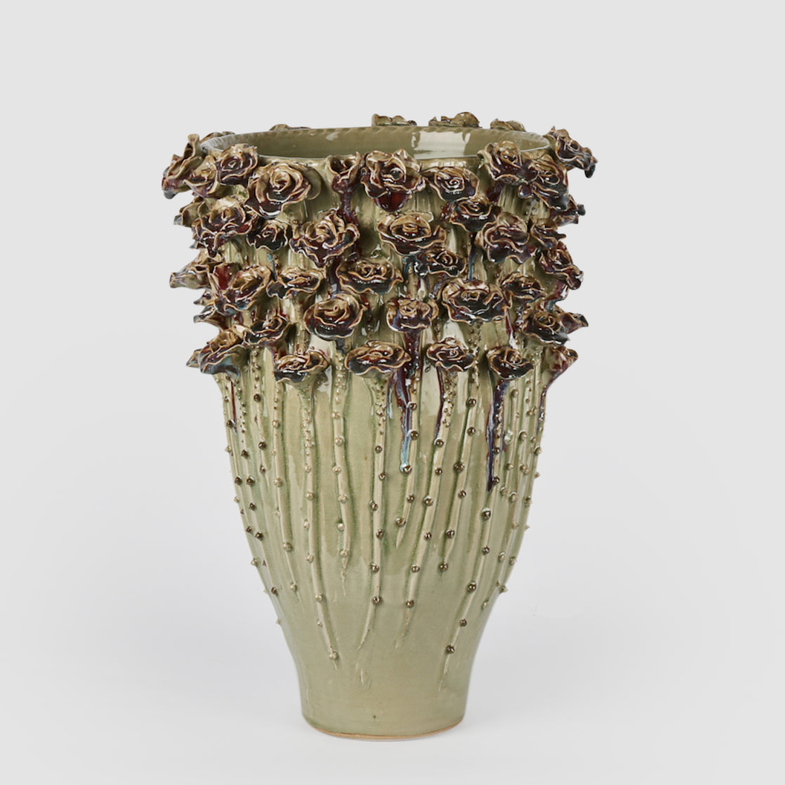Rose Vase Large Green H:60cm