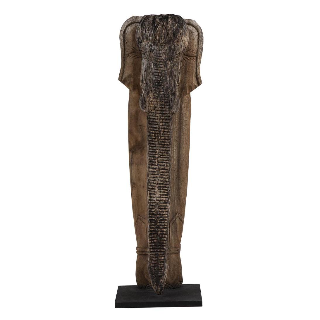 Wooden Elephant Head Dark Brown Assorted sizes