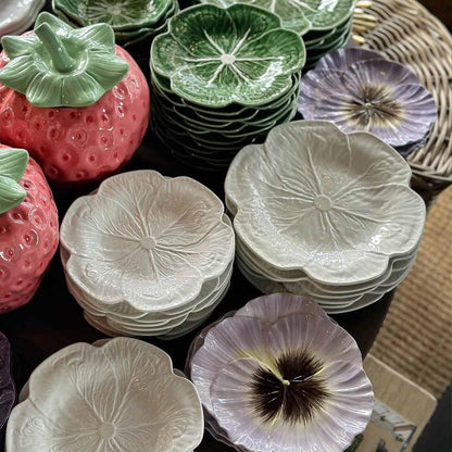 Luxe Cabbage Leaf Round Platter