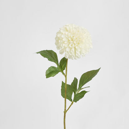 Pompom Ball Dahlia Stem 62cm Cream