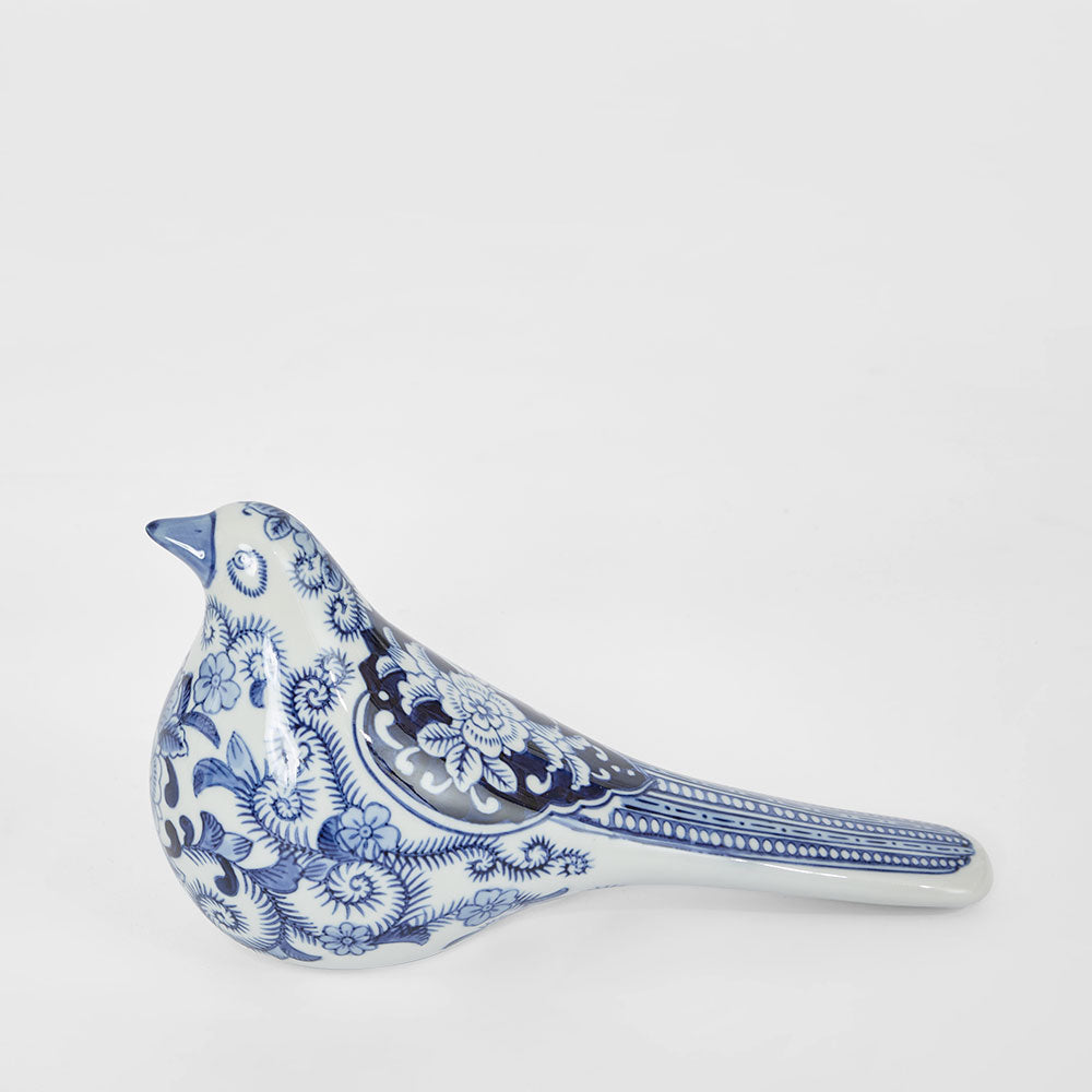 Dynasty Bird Dark Blue & White