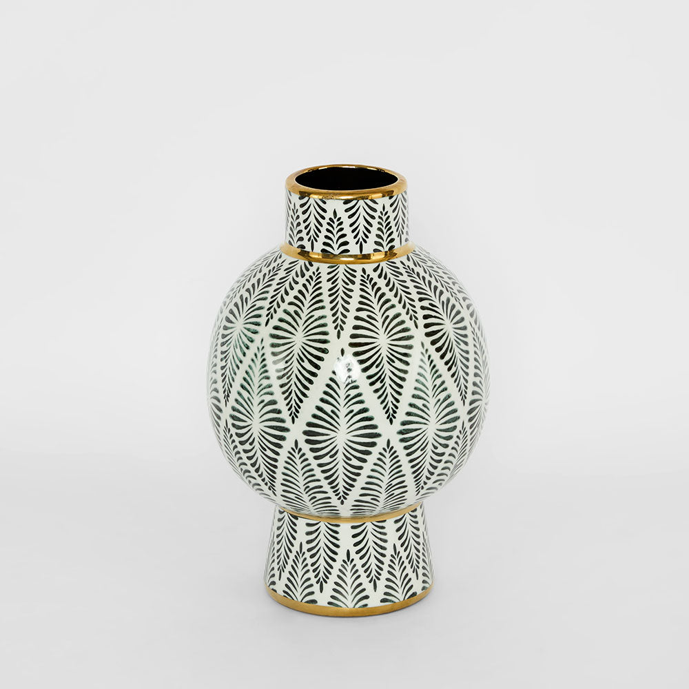 Gatsby Neck Vase Small Black & White