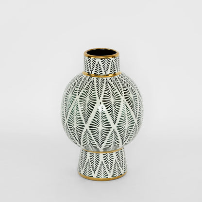 Gatsby Neck Vase Small Black & White